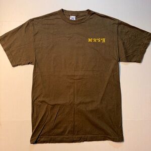 Vtg MASH TV Series Promo Cross Military Army Green Y2K Men’s T-shirt Large